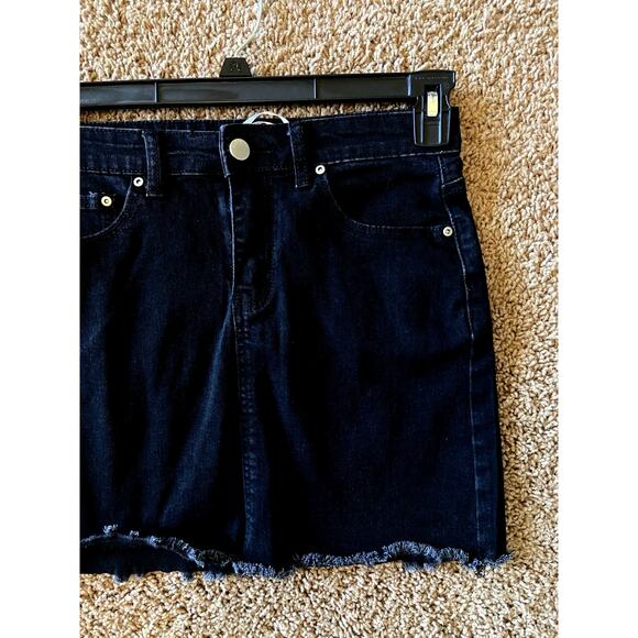Canton Walker Black Denim Distressed Hem Jean Mini Skirt XS Festival Western - Picture 3 of 9